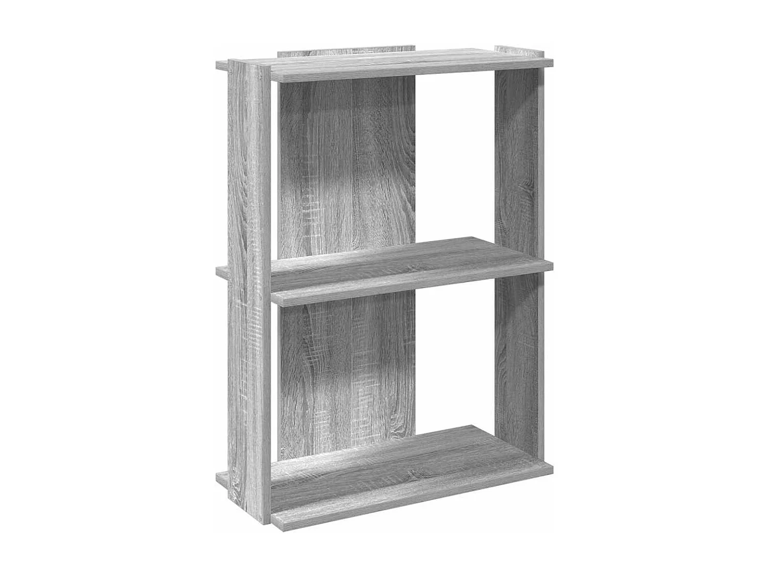 Bibliothèque 3 niveaux sonoma gris 60x30x80cm bois d'ingénierie