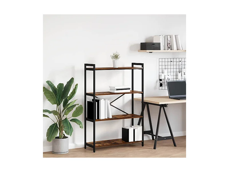 Boekenkast Gerookt eiken 80 x 30 x 118 cm Bewerkt hout