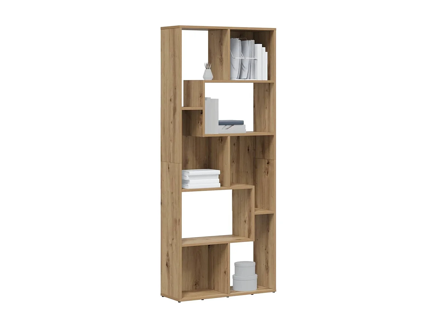 Bibliothèque chêne artisanal 67x24x161 cm bois d'ingénierie