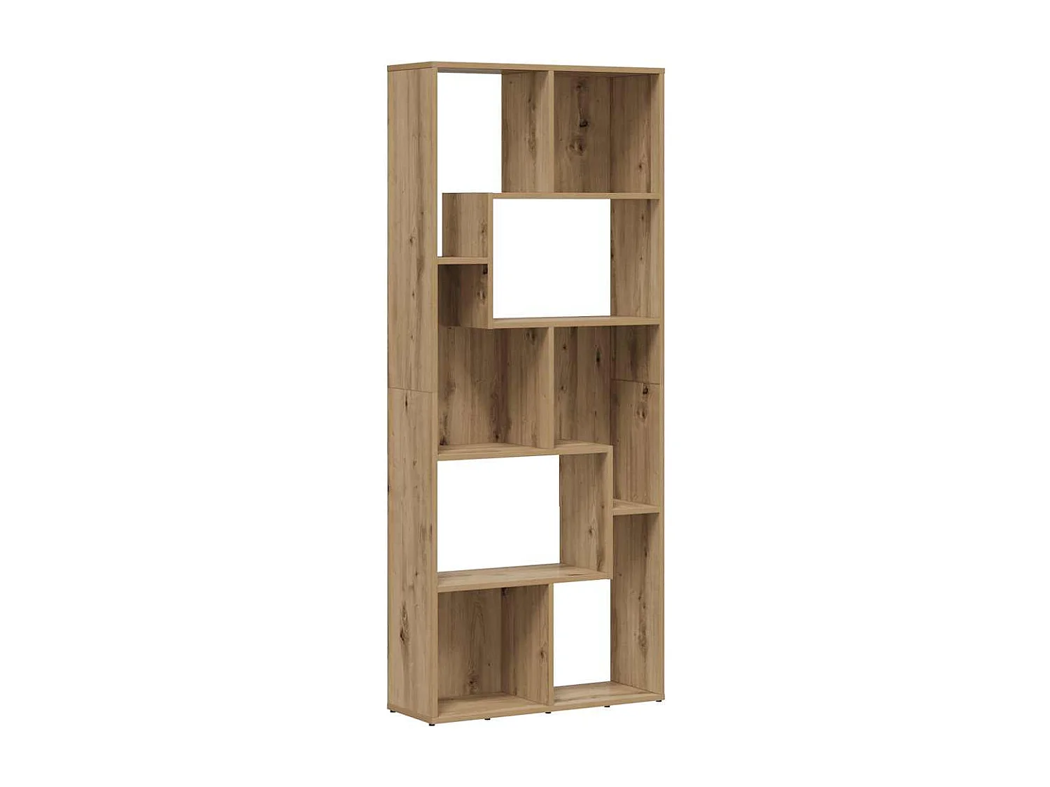 Boekenkast 67x24x161 cm bewerkt hout artisanaal eikenkleurig