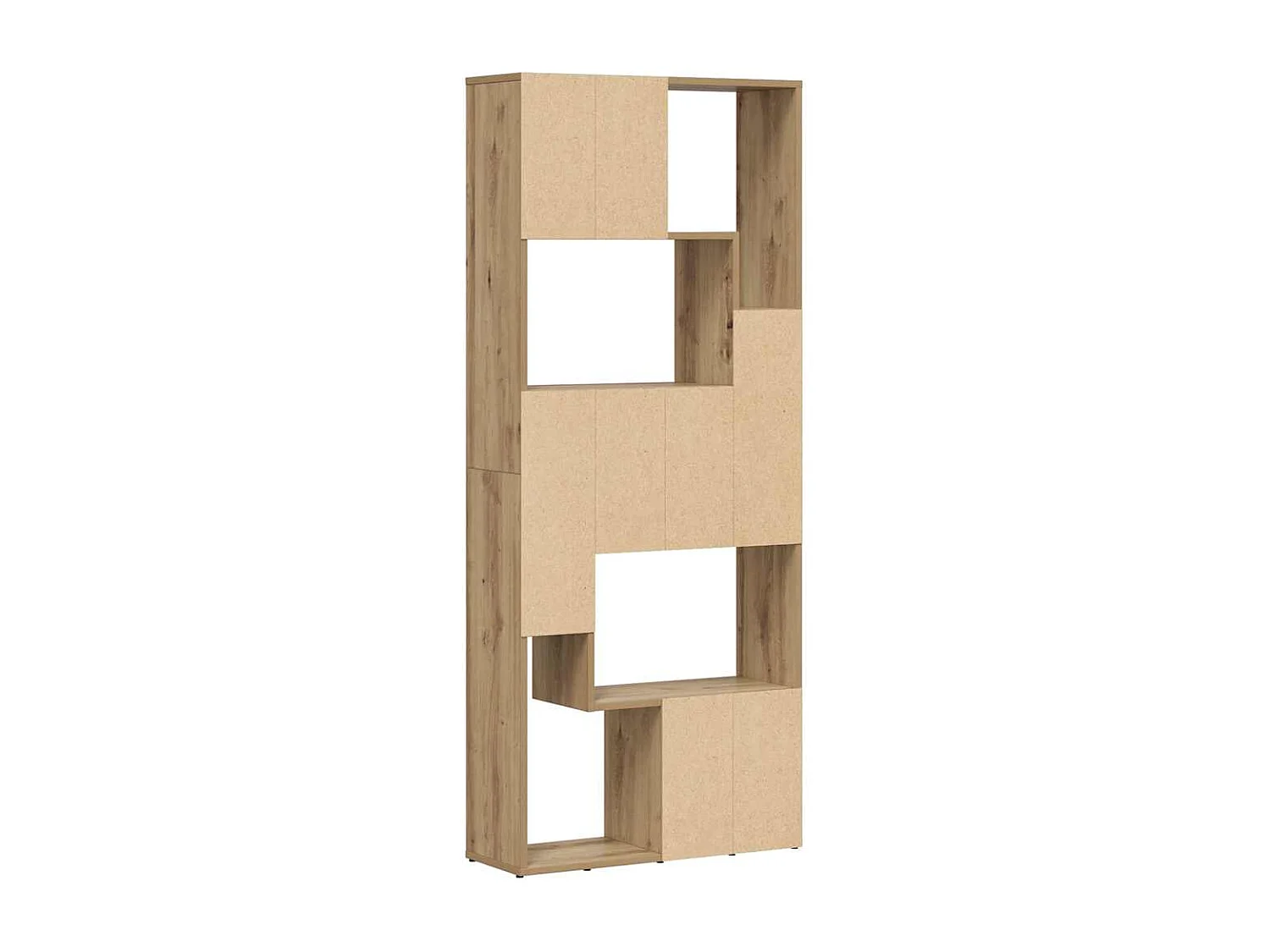 Boekenkast 67x24x161 cm bewerkt hout artisanaal eikenkleurig