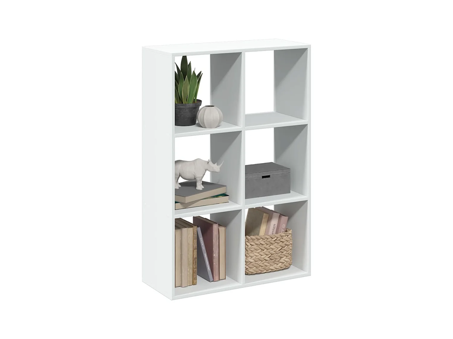 Kamerscherm / boekenkast 69,5x29x103,5 cm bewerkt hout wit