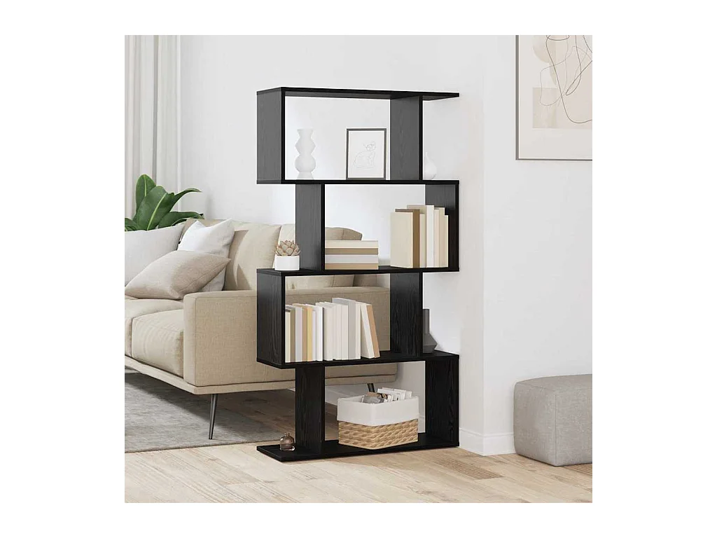 Bibliothèque Noir 70 x 24 x 129 cm Bois d'ingénierie