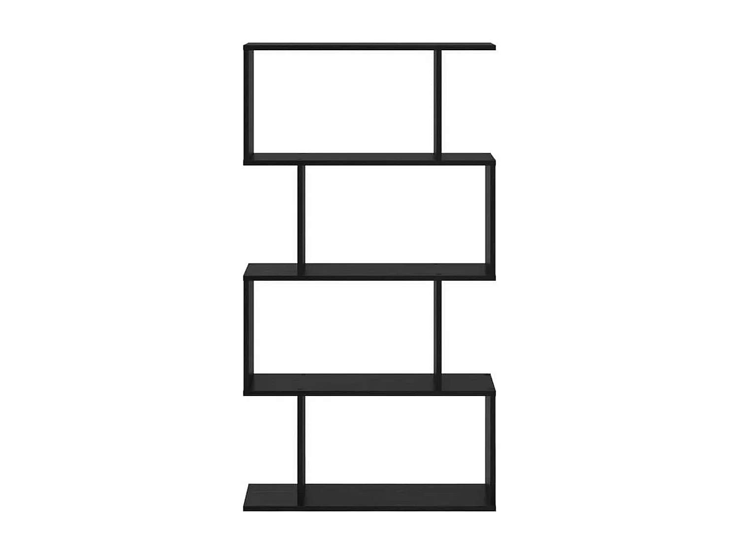 Bibliothèque Noir 70 x 24 x 129 cm Bois d'ingénierie