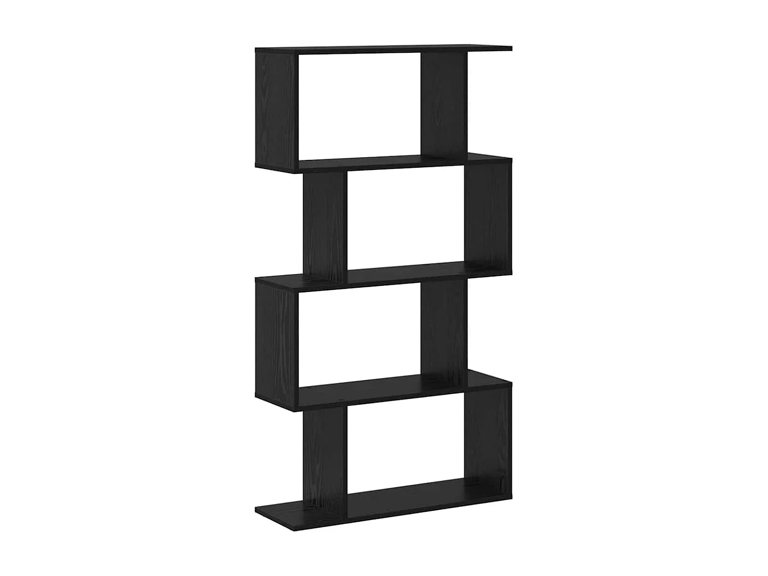 Bibliothèque Noir 70 x 24 x 129 cm Bois d'ingénierie