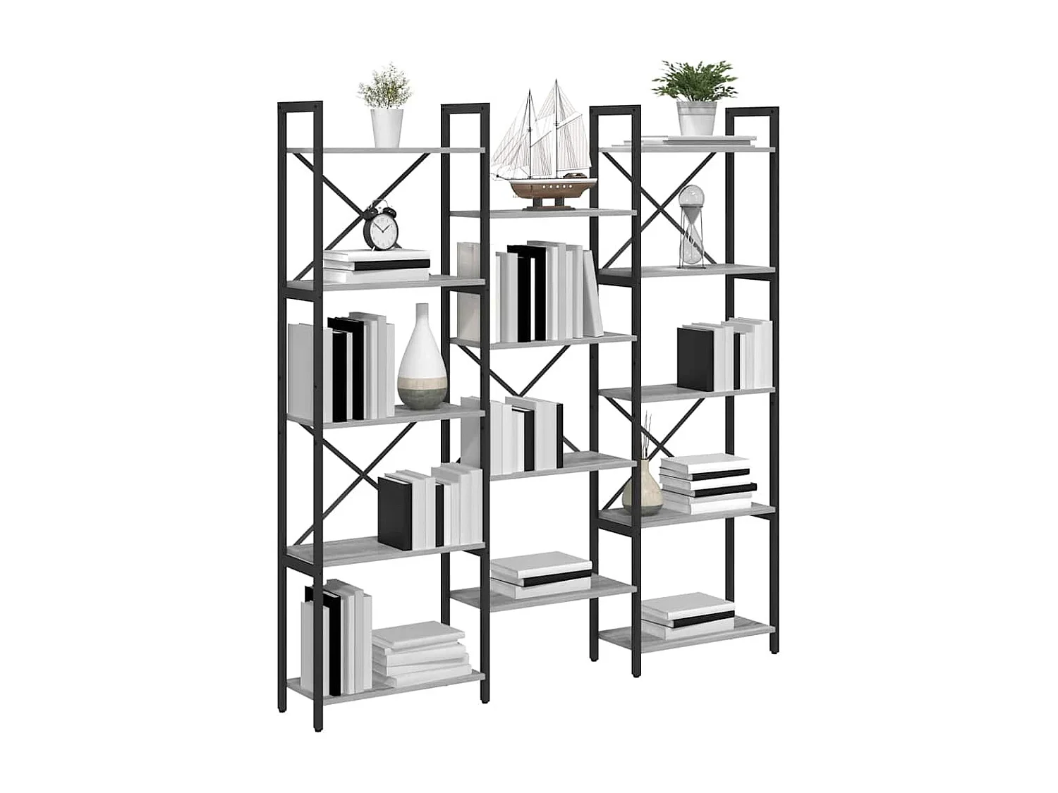 Bibliothèque Sonoma gris 156 x 25 x 167.5 cm Bois d'ingénierie