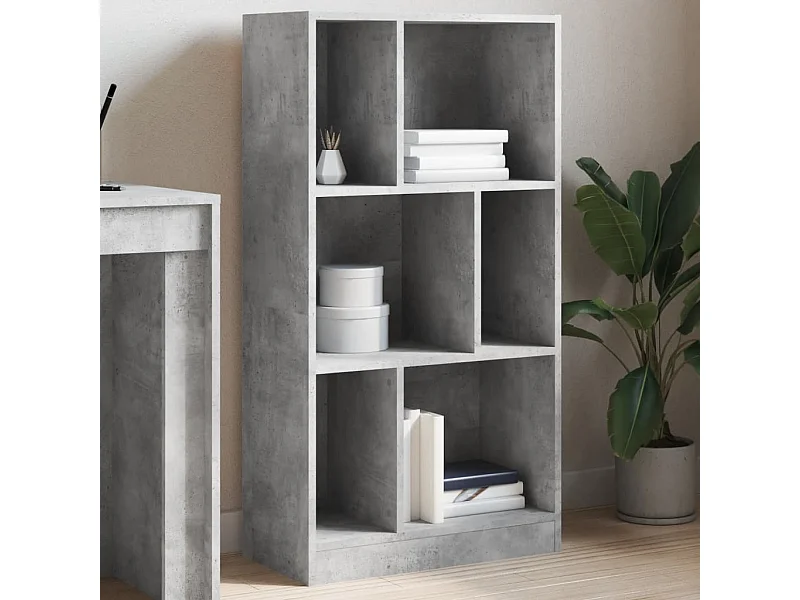 Estantería madera de ingeniería gris hormigón 57x28,5x107,5 cm