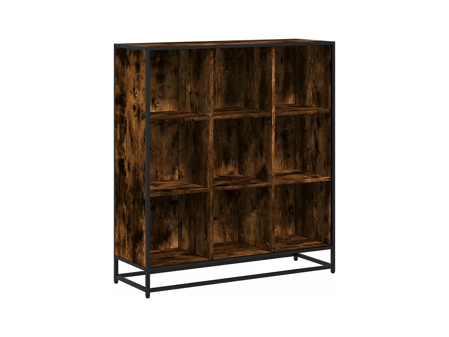 Bibliothèque chêne fumé 97,5x33x107,5cm bois d'ingénierie métal