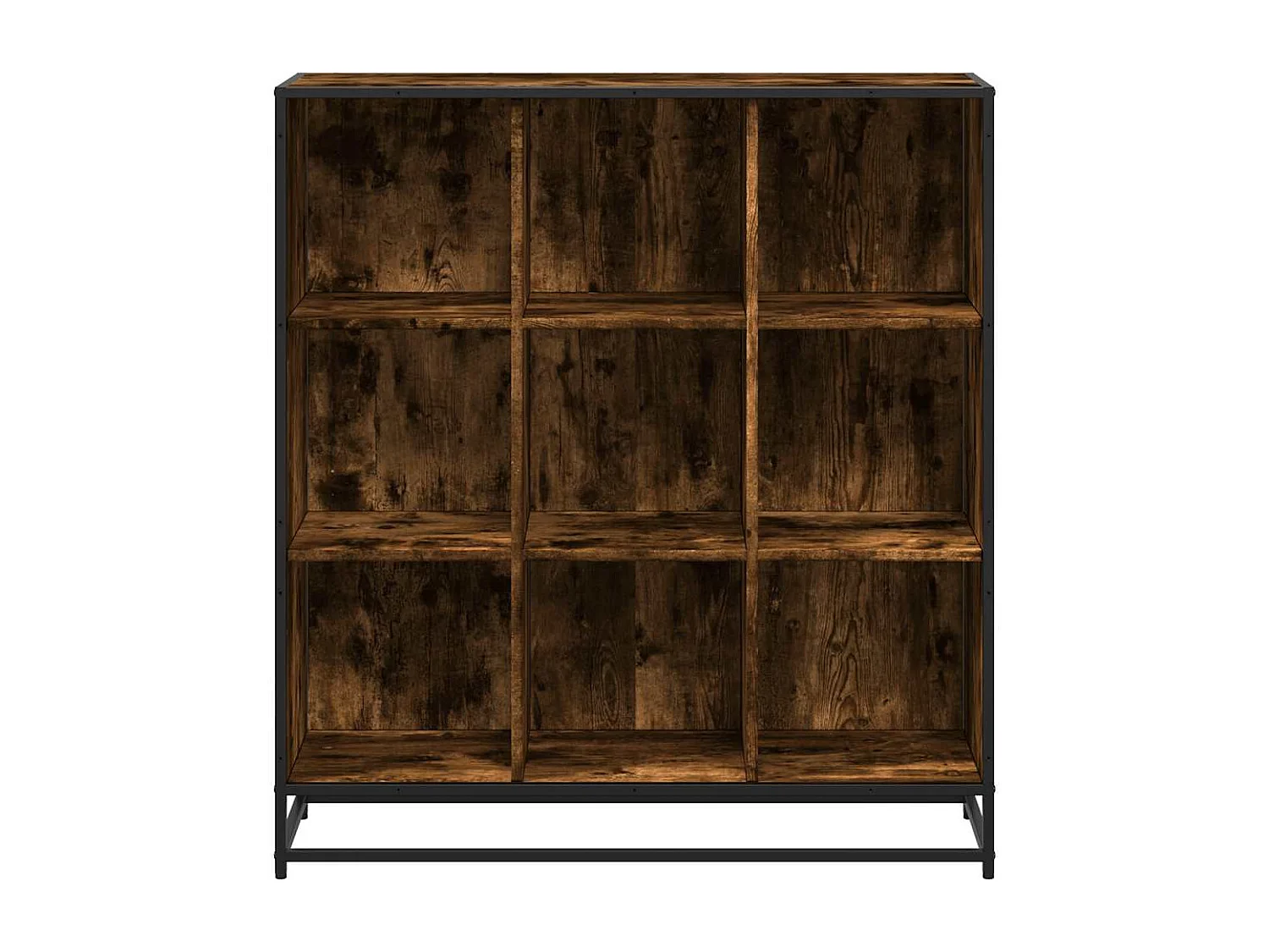 Bibliothèque chêne fumé 97,5x33x107,5cm bois d'ingénierie métal