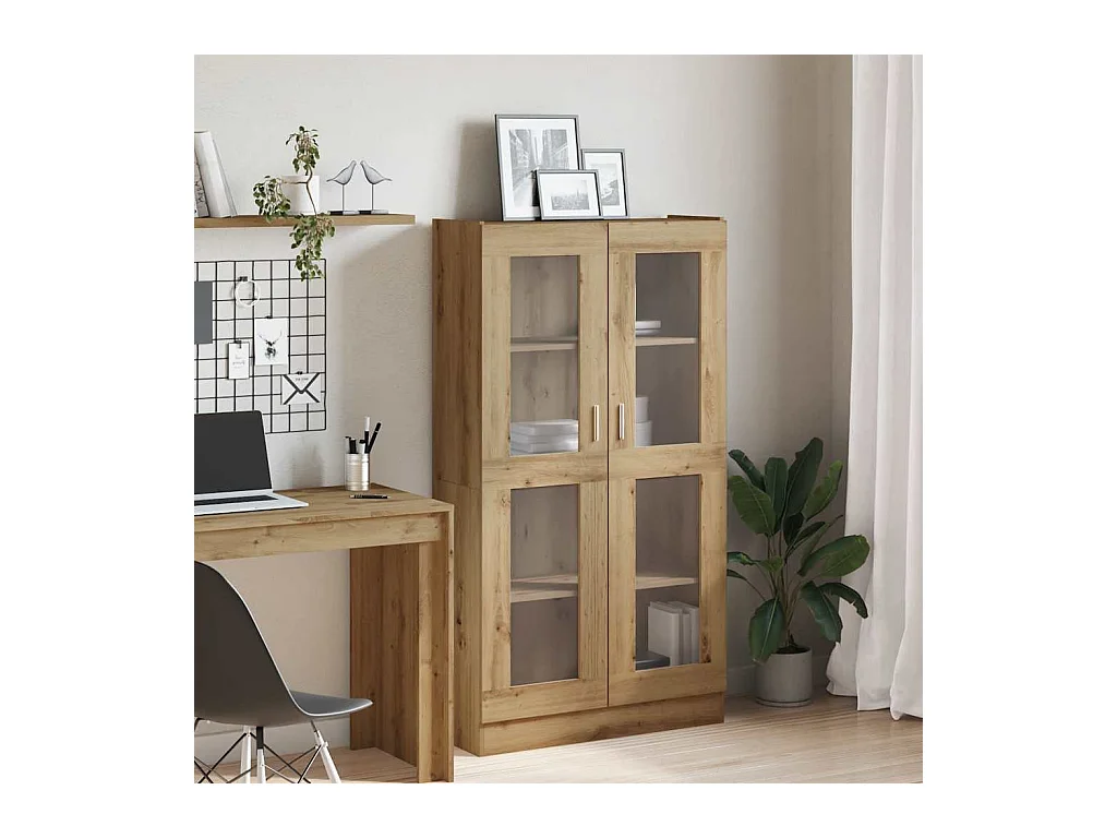 Bibliothèque chêne artisanal 82,5x30,5x150 cm bois d'ingénierie