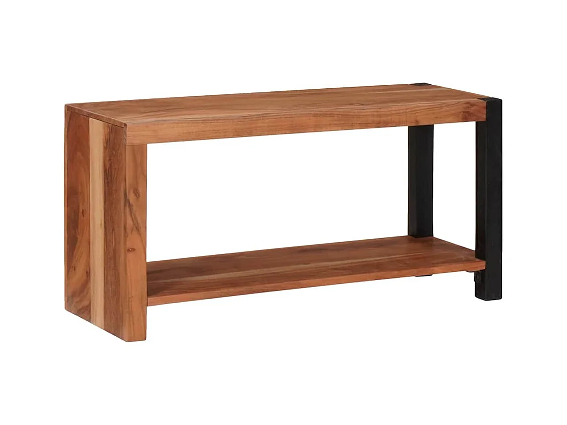 Bibliothèque Marron, Noir 80 x 30 x 40 cm Bois d'Acacia Massif