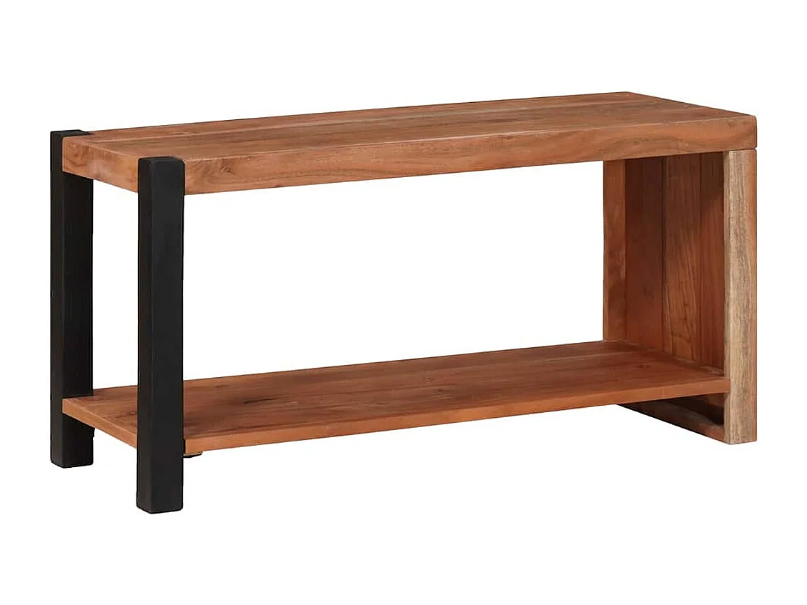 Bibliothèque Marron, Noir 80 x 30 x 40 cm Bois d'Acacia Massif