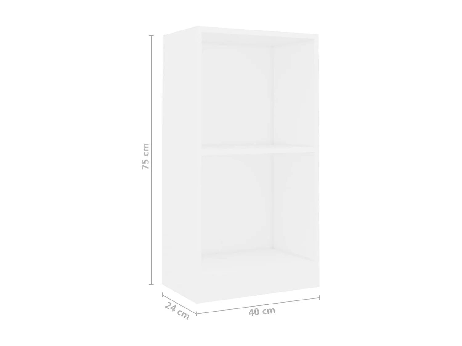 Bibliothèque blanc 40x24x75 cm bois d'ingénierie