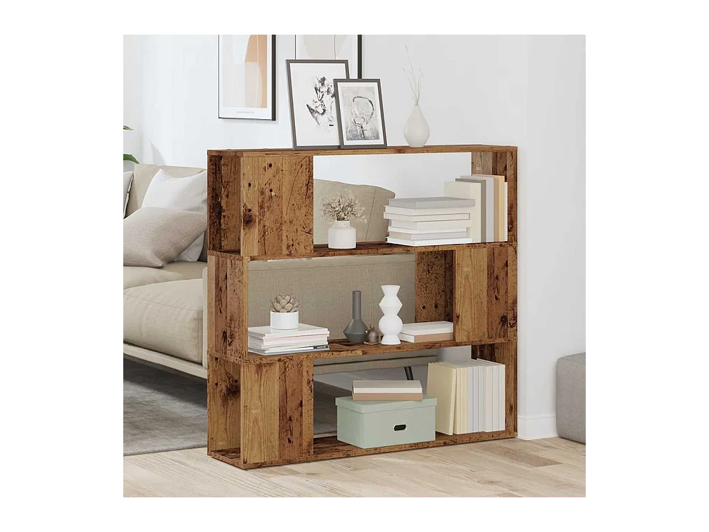 Bibliothèque/Séparateur de pièce vieux bois 100x24x94 cm