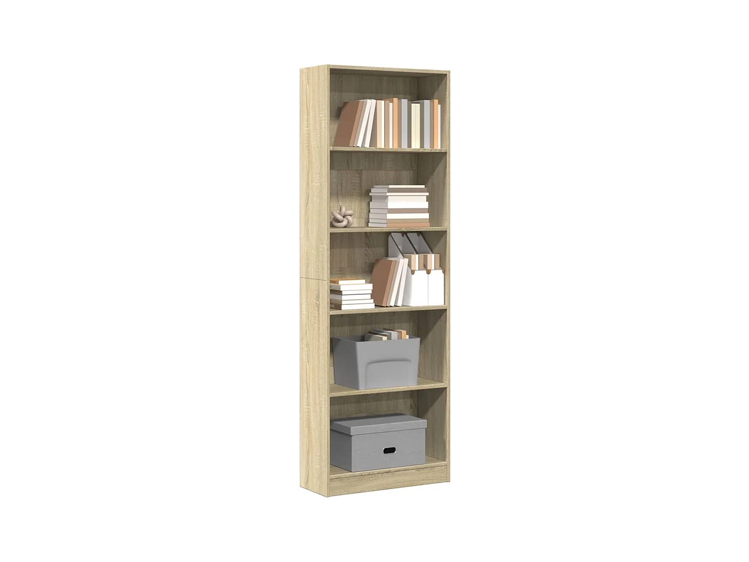 Estantería de madera de ingeniería roble Sonoma 60x24x176 cm