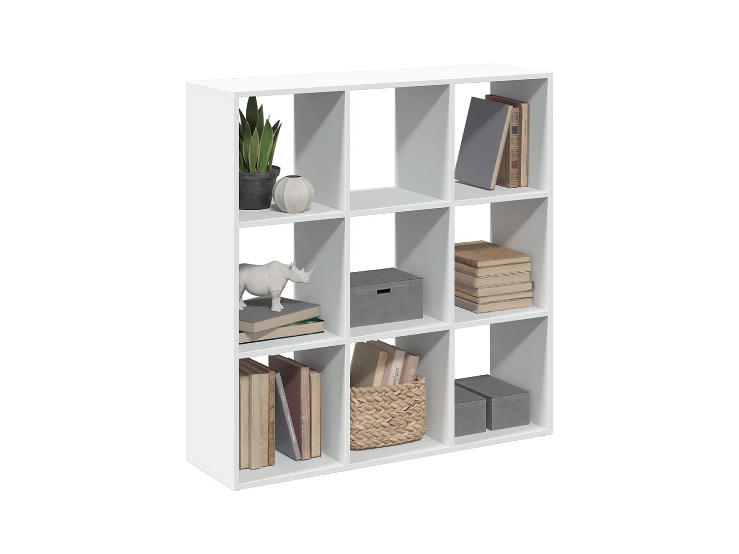 Kamerscherm / boekenkast 102x29x103,5 cm bewerkt hout wit