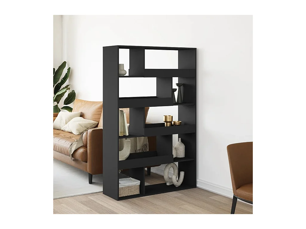 Estantería de madera de ingeniería negra 100x33x156,5 cm