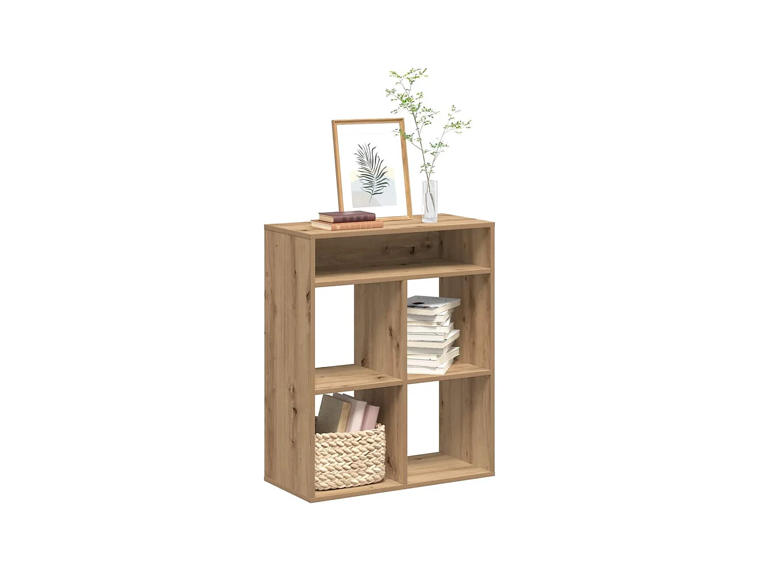 Boekenkast 66x31x80 cm bewerkt hout artisanaal eikenkleur