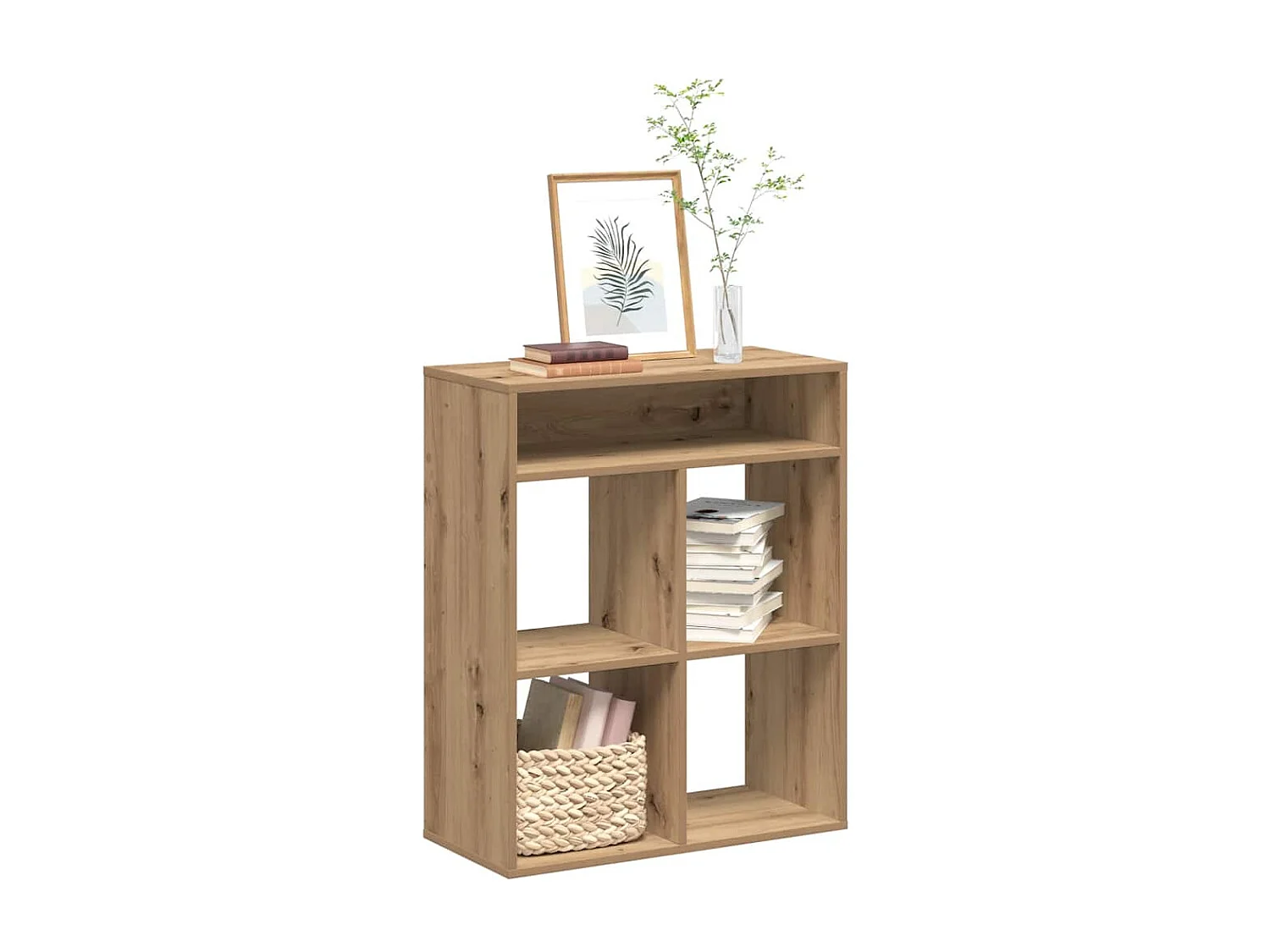 Bibliothèque chêne artisanal 66x31x80 cm bois d'ingénierie