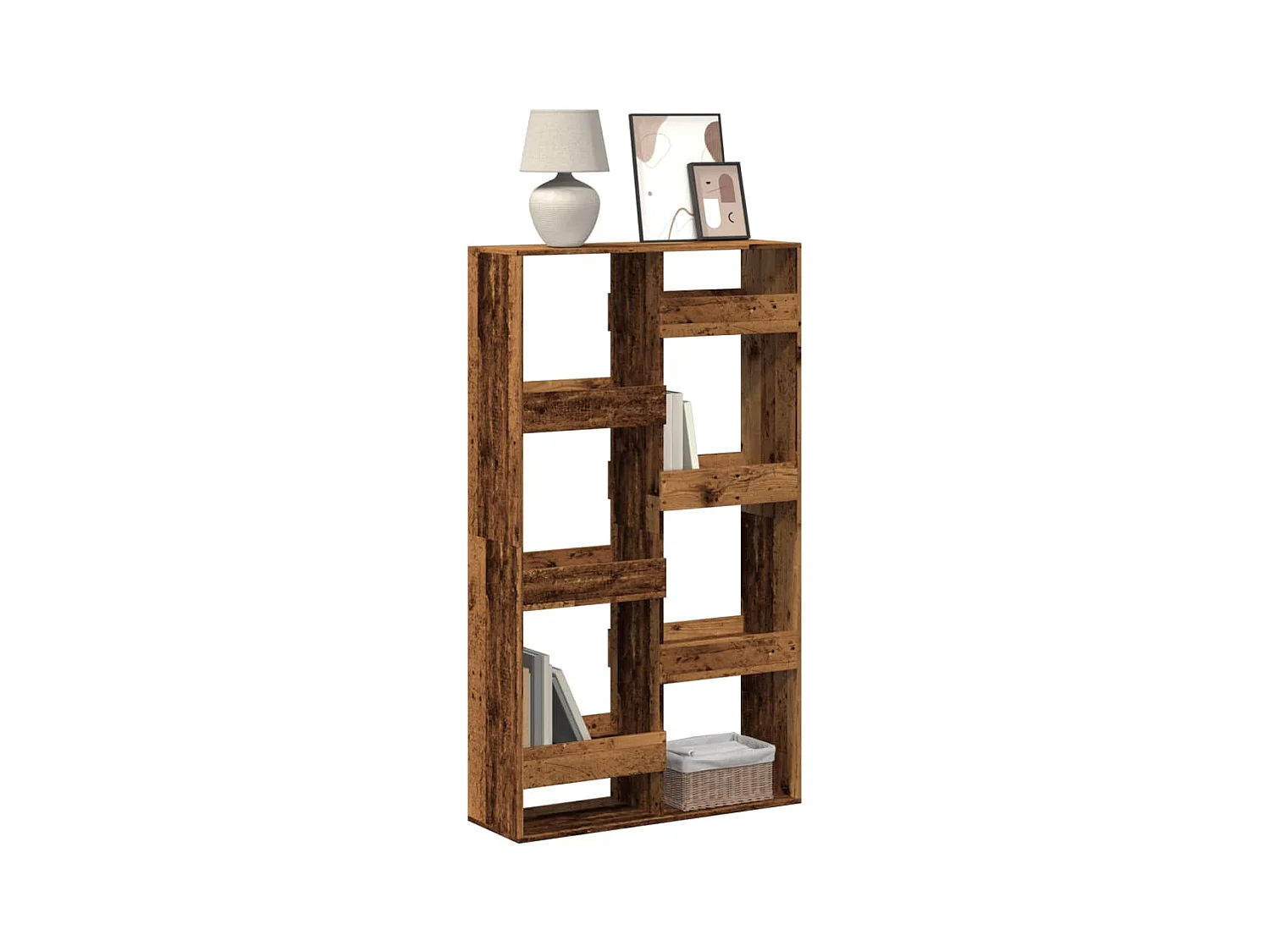 Estantería de madera de ingeniería envejecida 100x33x175 cm