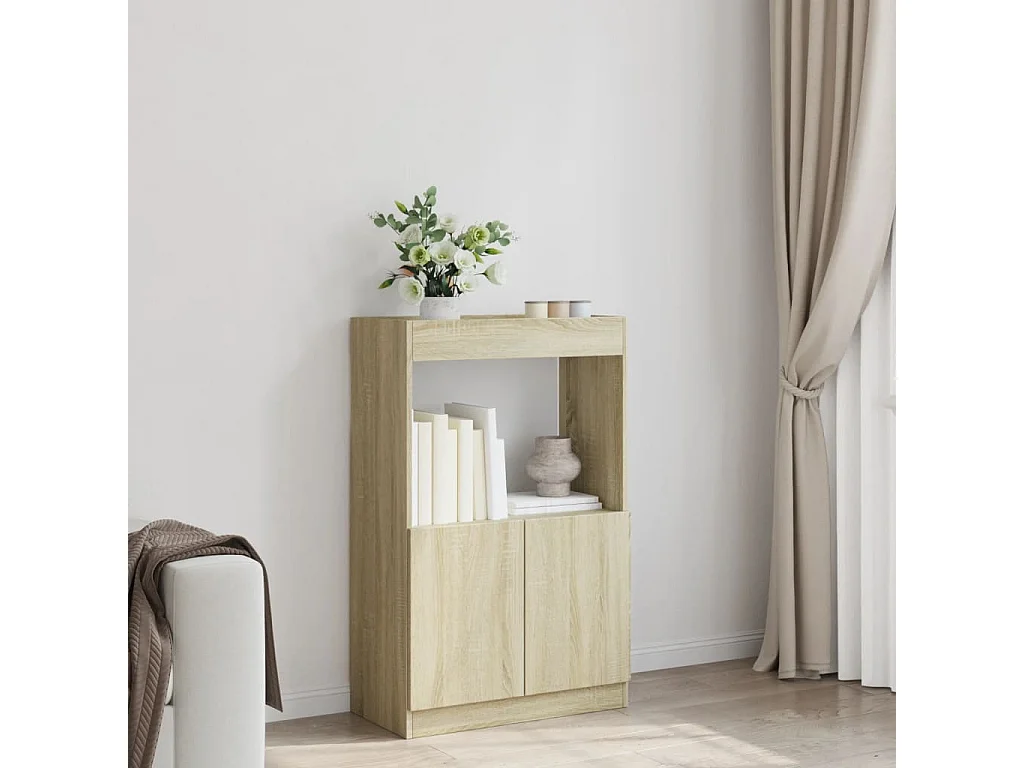 Bibliothèque chêne sonoma 63x33x100 cm bois d'ingénierie