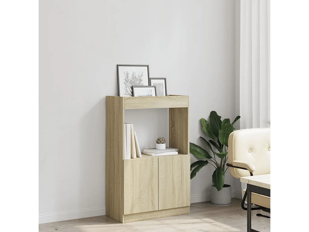 Bibliothèque chêne sonoma 63x33x100 cm bois d'ingénierie