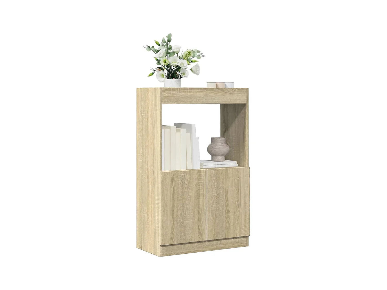 Aparador alto madera ingeniería roble Sonoma 63x33x100 cm