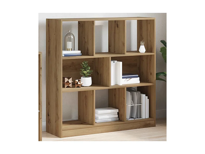 Bibliothèque chêne artisanal 97,5x29,5x100 cm bois d'ingénierie