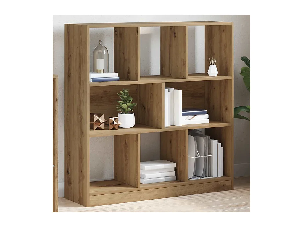 Bibliothèque chêne artisanal 97,5x29,5x100 cm bois d'ingénierie