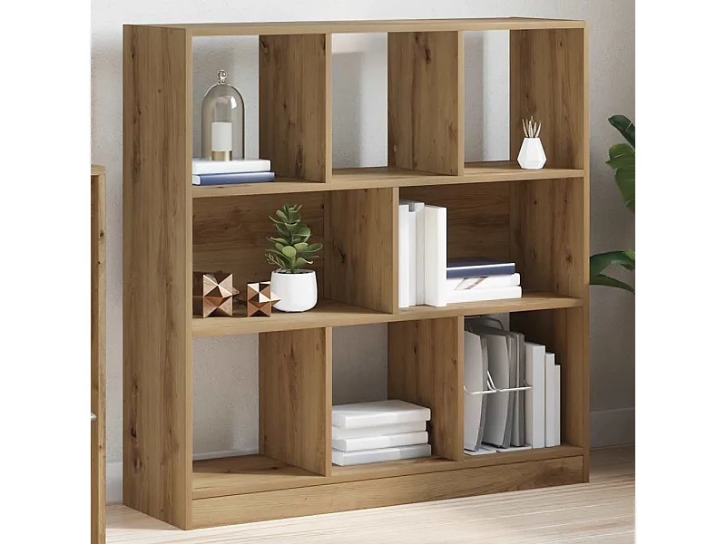 Bibliothèque chêne artisanal 97,5x29,5x100 cm bois d'ingénierie