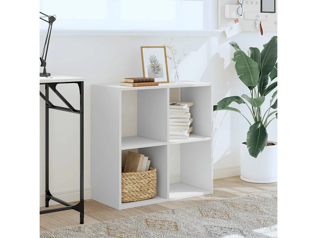 Bibliothèque blanc 68,5x32x68,5 cm bois d'ingénierie