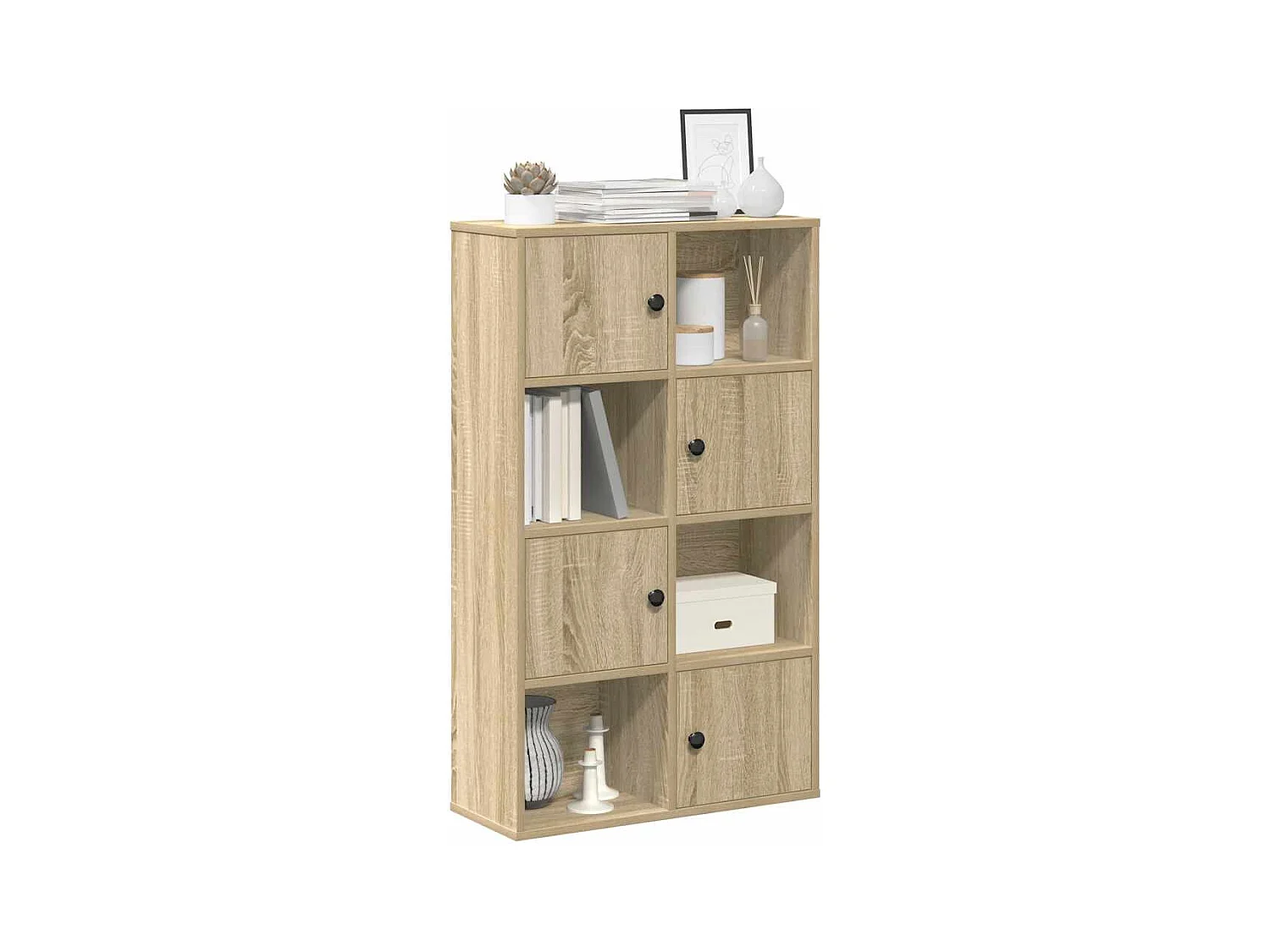Estantería de madera de ingeniería roble sonoma 60x24x101,5 cm