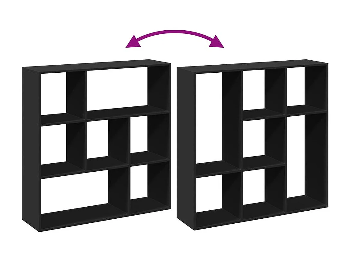 Bibliothèque séparatrice de pièce noir 102x29x103,5 cm