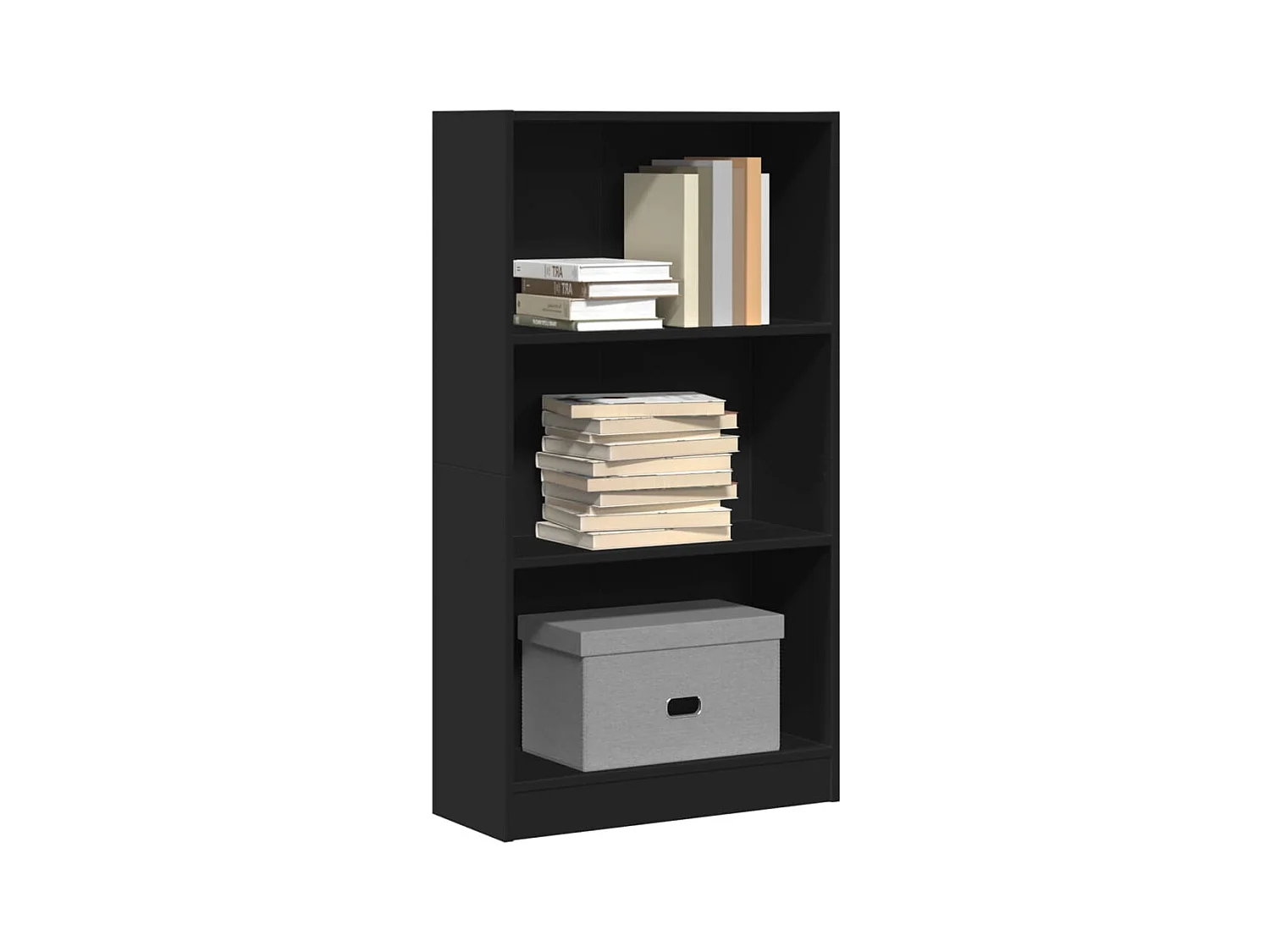 Bibliothèque noir 60x24x109 cm bois d'ingénierie