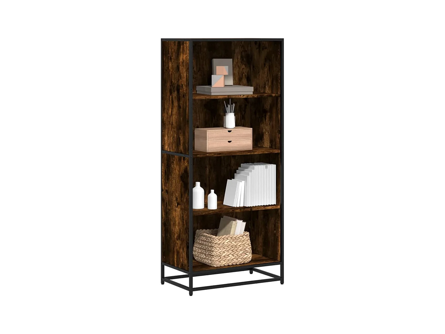 Estantería madera de ingeniería roble ahumado 60x35x139 cm