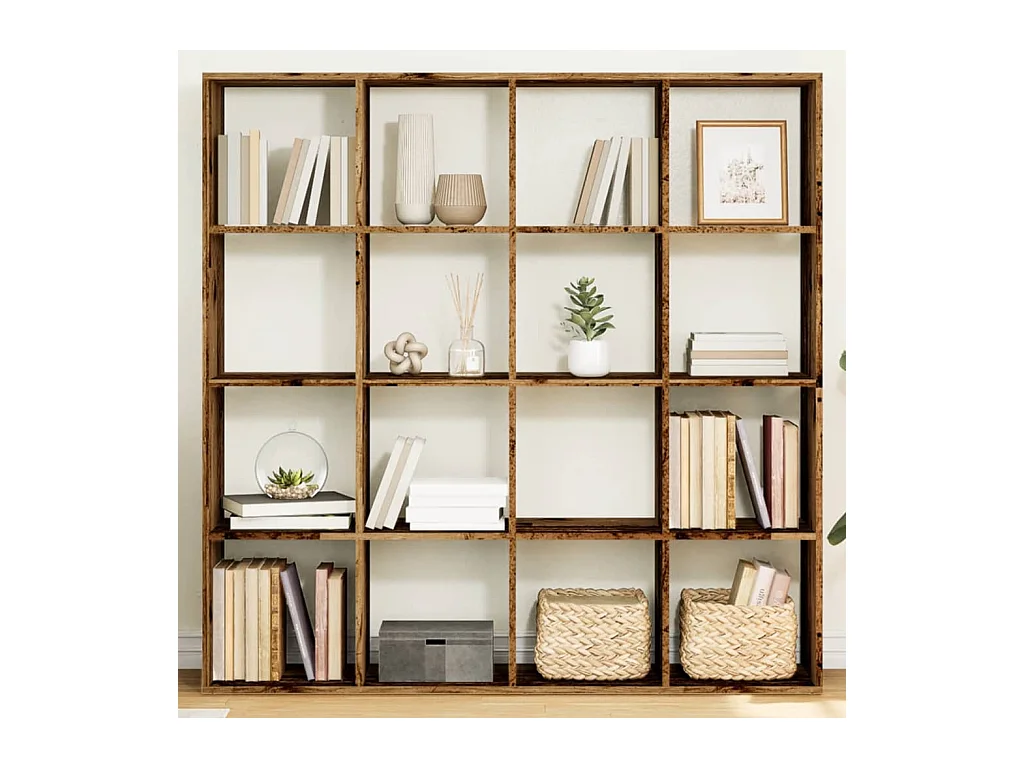 Bibliothèque vieux bois 137,5x29x137,5 cm bois d'ingénierie