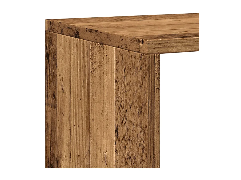 Bibliothèque vieux bois 137,5x29x137,5 cm bois d'ingénierie