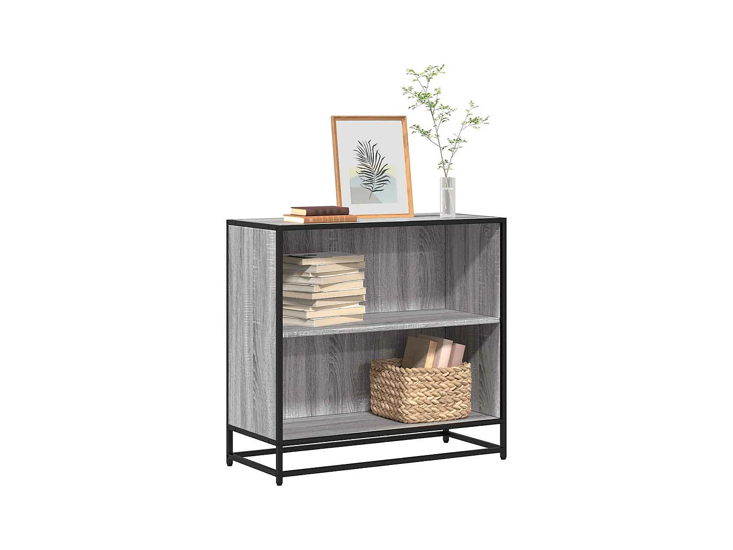 Estantería madera de ingeniería color gris sonoma 80,5x35x76 cm