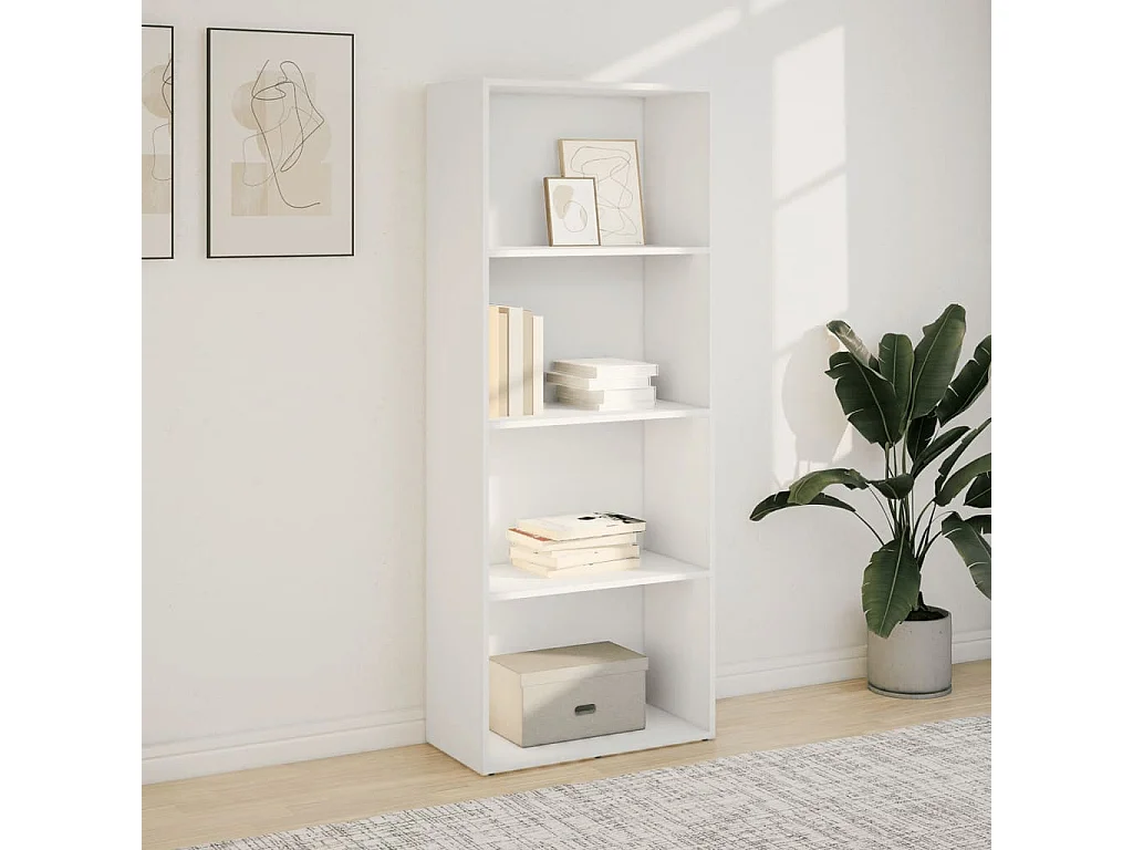 Bibliothèque blanc 60x30x152 cm bois d'ingénierie