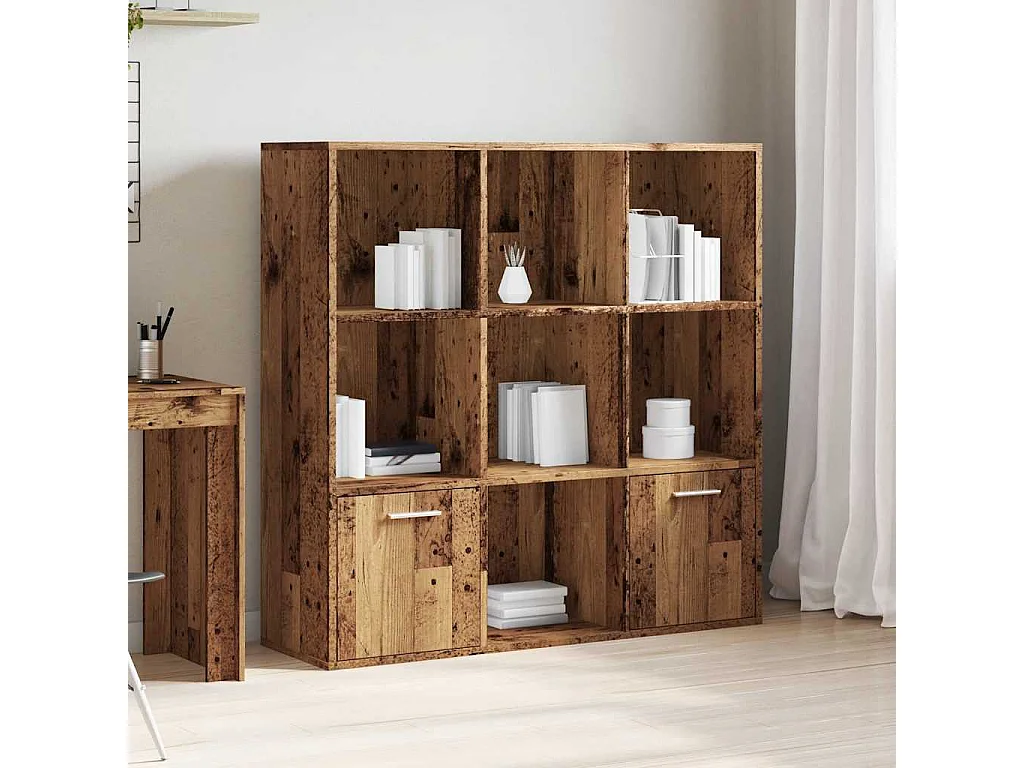Boekenkast 98x29x97,5 cm bewerkt hout oud houtkleurig