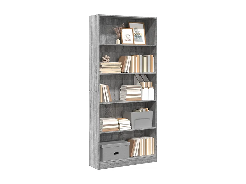 Estante 80x24x176 cm derivados de madeira cinzento sonoma