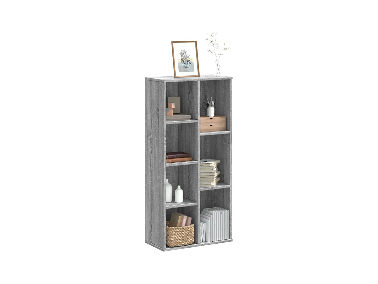 Estantería de madera de ingeniería gris Sonoma 50x25x105 cm