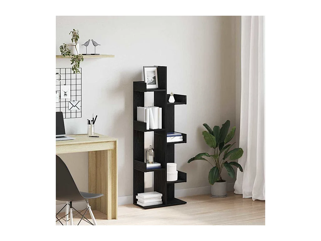 Estantería Roble negro 48 x 25.5 x 140 cm Madera contrachapada