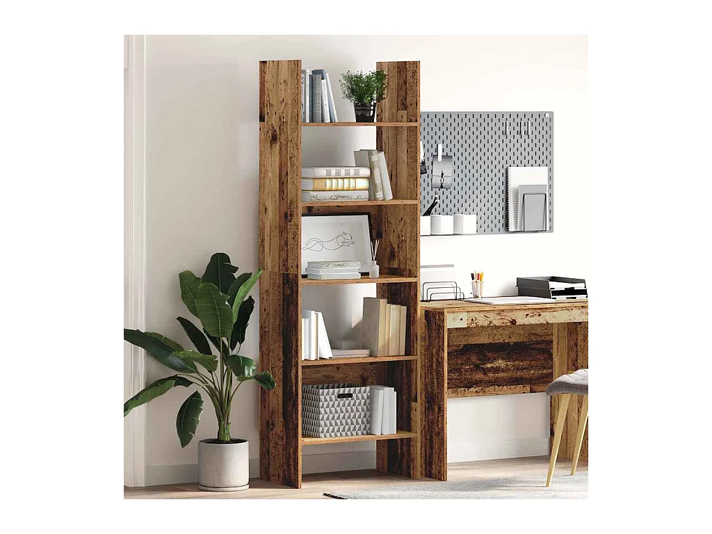 Bibliothèque Bois ancien 60 x 35 x 180 cm Bois d'ingénierie