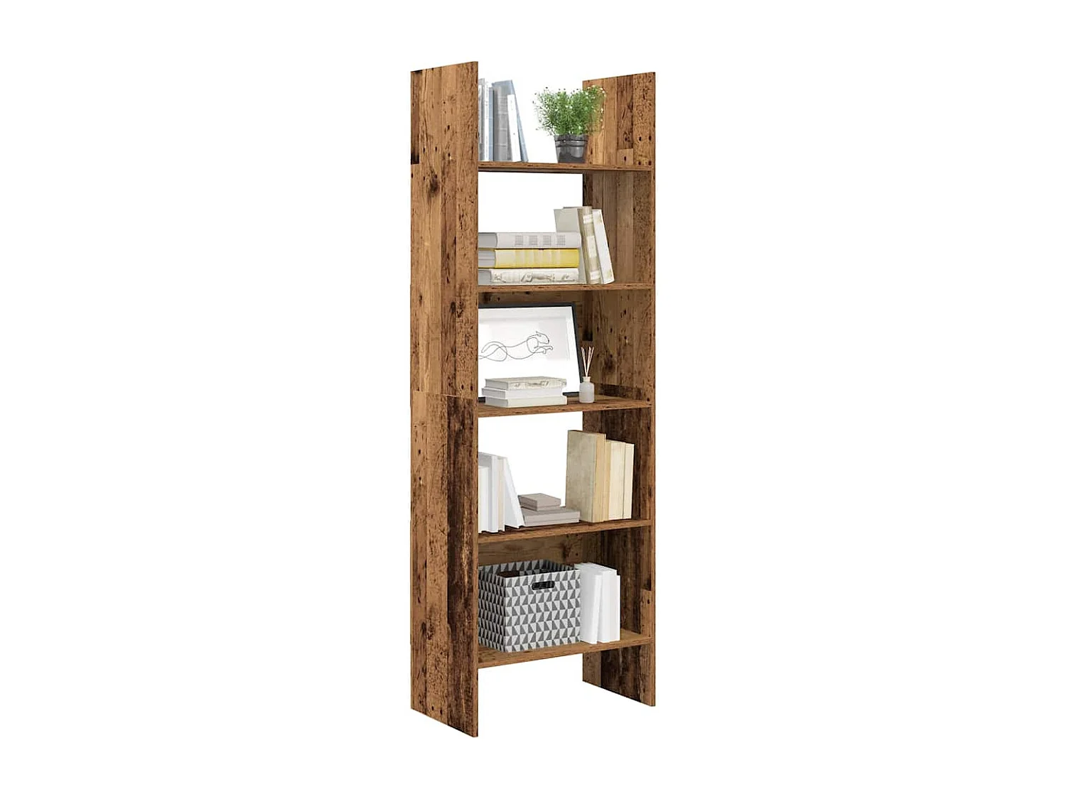 Bibliothèque Bois ancien 60 x 35 x 180 cm Bois d'ingénierie