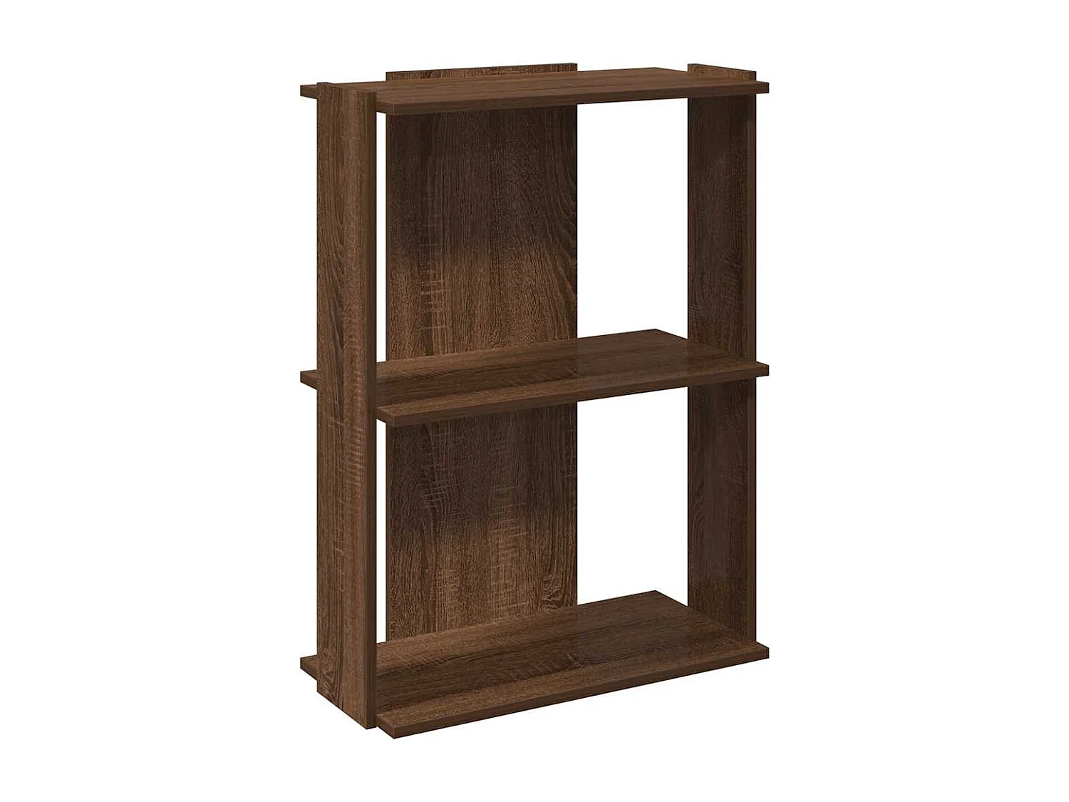 Bibliothèque 3 niveaux chêne brun 60x30x80 cm bois d'ingénierie