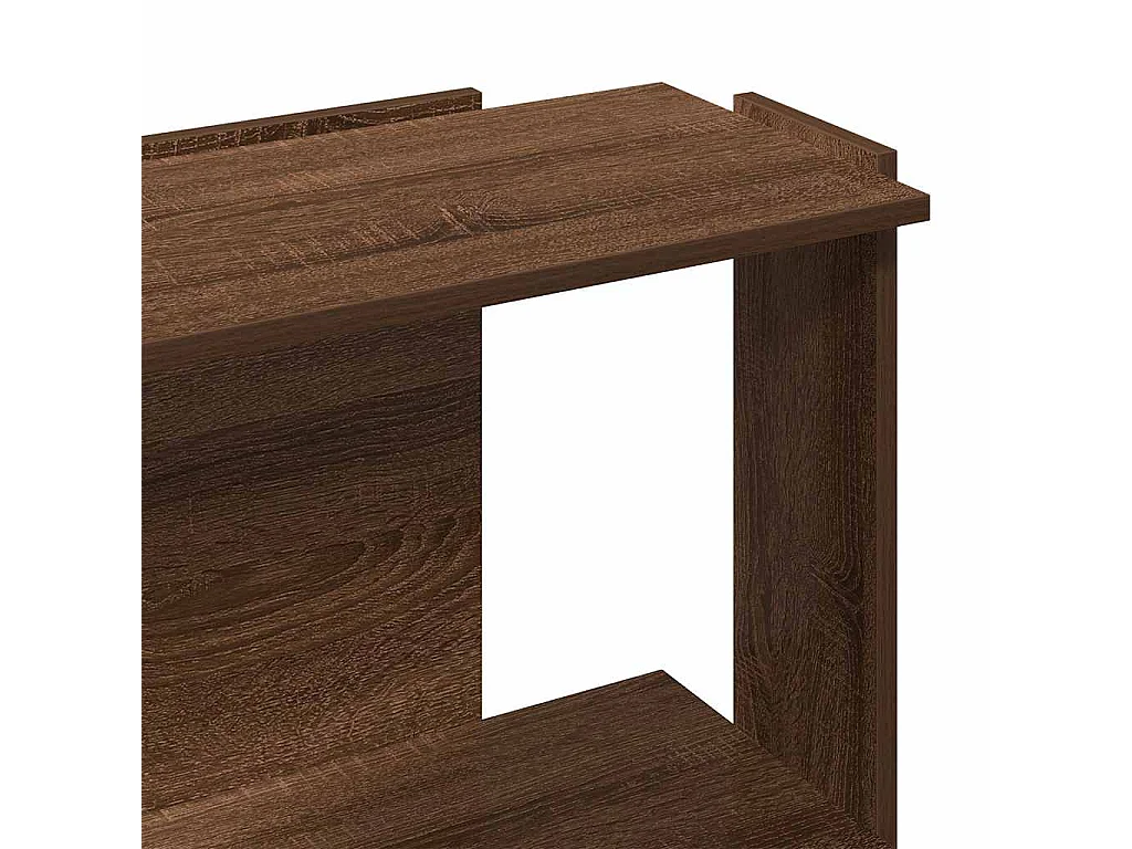 Bibliothèque 3 niveaux chêne brun 60x30x80 cm bois d'ingénierie