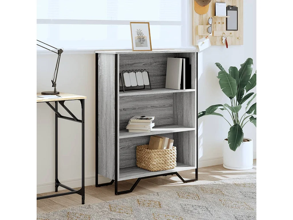 Bibliothèque sonoma gris 80x31x106 cm bois d'ingénierie