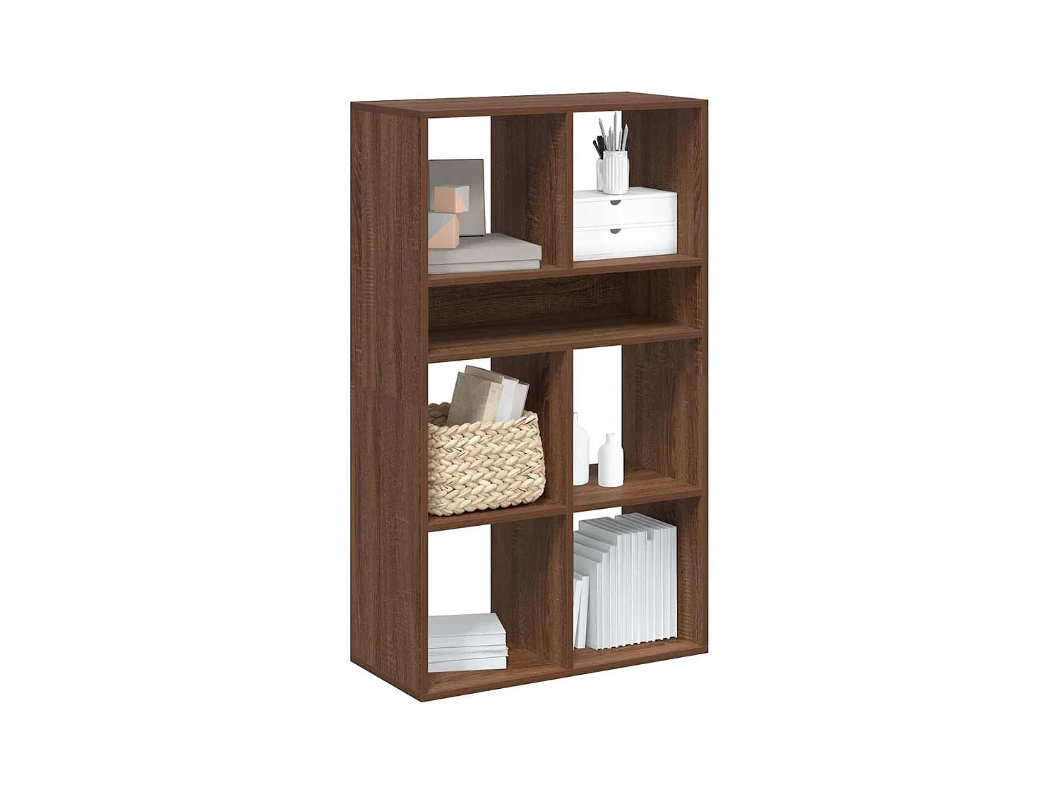 Bibliothèque chêne marron 66x31x112 cm bois d'ingénierie