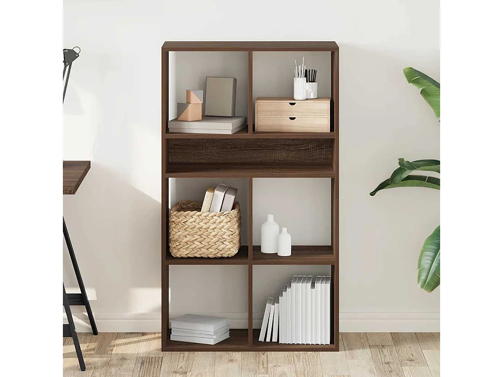 Bibliothèque chêne marron 66x31x112 cm bois d'ingénierie